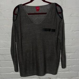 daytrip Brown Open-Shoulder Sweater S